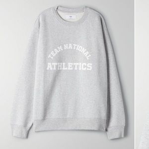 TNA crew neck heather gray pullover- Aritzia